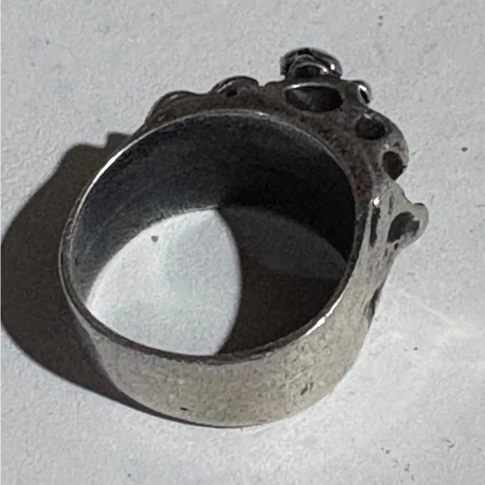 Brutalist Oxidized Silver 3D Abstract One of a Kind Ring size 8